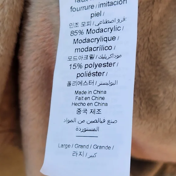 POTTERY BARN Intimates & Sleepwear Women's Robe Large Faux Fur Hood No Belt - Picture 7 of 16